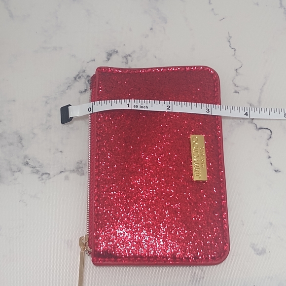 Jimmy Choo Red Sparkle Coin Purse Pouch - Picture 8 of 8